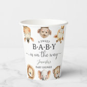 Safari Animals Baby Shower Gender Neutral Jungle 紙コップ (裏面)