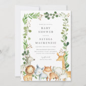 Safari Animals Baby Shower Invitation 招待状 (正面)