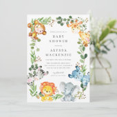 Safari Animals Baby Shower Invitation 招待状 (スタンド正面)