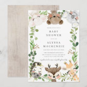 Safari Animals Baby Shower Invitation 招待状 (正面/裏面)