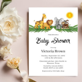 Safari Animals Baby Shower Invitation 招待状