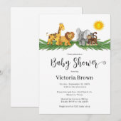Safari Animals Baby Shower Invitation 招待状 (正面/裏面)