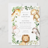 Safari Animals Baby Shower Invitation 招待状 (正面)