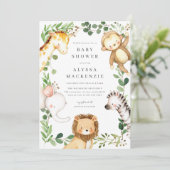 Safari Animals Baby Shower Invitation 招待状 (スタンド正面)