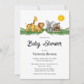 Safari Animals Baby Shower Invitation 招待状 (正面)