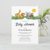 Safari Animals Baby Shower Invitation 招待状 (スタンド正面)