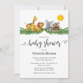Safari Animals Baby Shower Invitation 招待状 (正面)