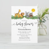 Safari Animals Baby Shower Invitation 招待状 (スタンド正面)