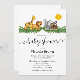 Safari Animals Baby Shower Invitation 招待状