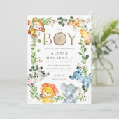 Safari Animals Baby Shower Invitation 招待状 (スタンド正面)