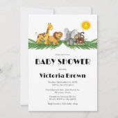 Safari Animals Baby Shower Invitation 招待状 (正面)