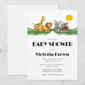 Safari Animals Baby Shower Invitation 招待状 (正面/裏面)