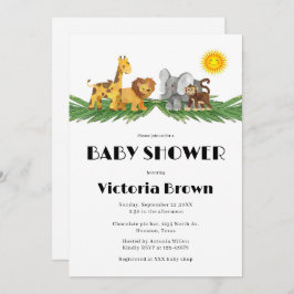 Safari Animals Baby Shower Invitation 招待状