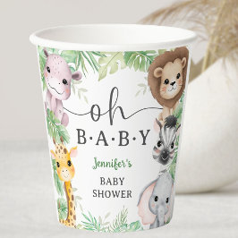 Safari Animals Baby Shower Oh Baby Jungle 紙コップ