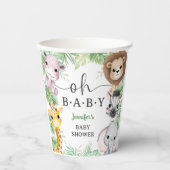 Safari Animals Baby Shower Oh Baby Jungle 紙コップ (正面)