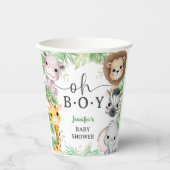 Safari Animals Baby Shower Oh Boy Jungle 紙コップ (正面)