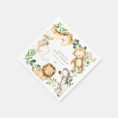Safari Animals Baby Shower Party Paper Napkins スタンダードカクテルナプキン (角)