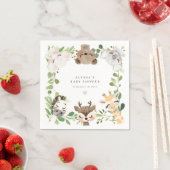Safari Animals Baby Shower Party Paper Napkins スタンダードカクテルナプキン (インサイチュ)