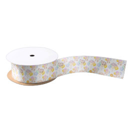 Safari Animals Baby Shower Satin Ribbon in White サテンリボン