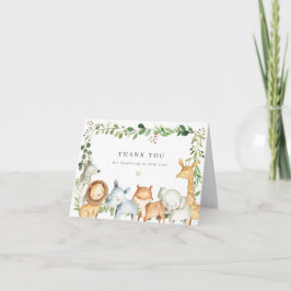 Safari Animals Baby Shower Thank You Card サンキューカード