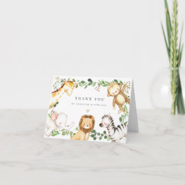 Safari Animals Baby Shower Thank You Card サンキューカード