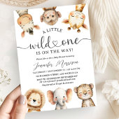 Safari Animals Baby Shower Wild One Gender Neutral 招待状