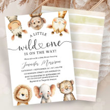 Safari Animals Baby Shower Wild One Gender Neutral