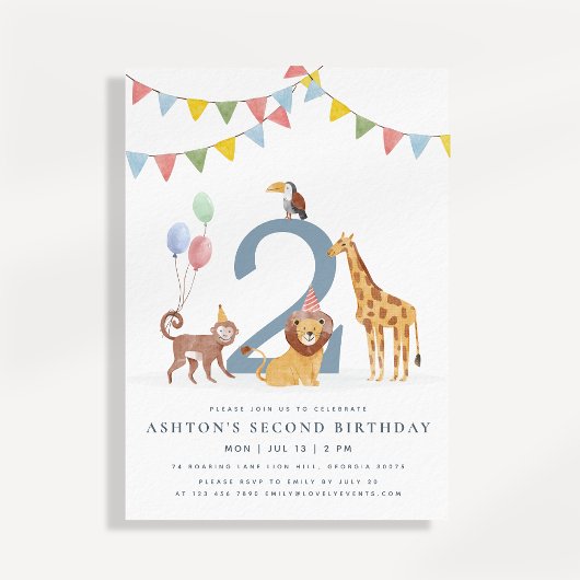 Safari Animals Birthday Invitation Jungle Party  招待状