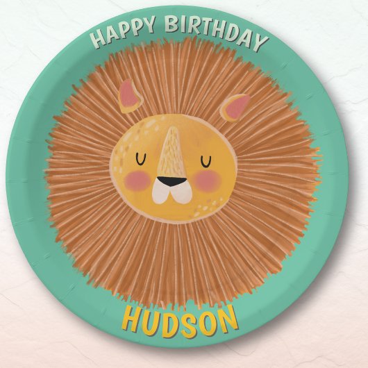Safari animals birthday lion kid custom ペーパープレート