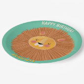 Safari animals birthday lion kid custom ペーパープレート (アングル)