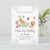 Safari Animals Birthday party 招待状 (スタンド正面)