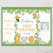 Safari Animals Birthday Party Chip Bag Wrapper チラシ (正面)