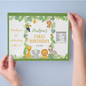 Safari Animals Birthday Party Chip Bag Wrapper チラシ (手)