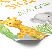 Safari Animals Birthday Party Table Sign ポスター (角)