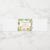 Safari Animals Birthday Party Water Bottle Label ペットボトルラベル (シングルラベル)