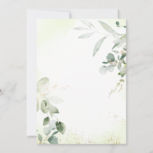 Safari Animals Botanical Baby Shower  招待状 (裏面)