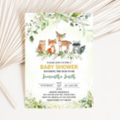 Safari Animals Botanical Baby Shower  招待状