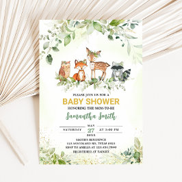 Safari Animals Botanical Baby Shower  招待状