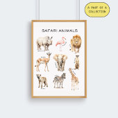 Safari Animals Educational Poster ポスター