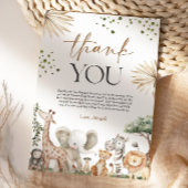 Safari Animals Gender Neutral Baby Shower サンキューカード