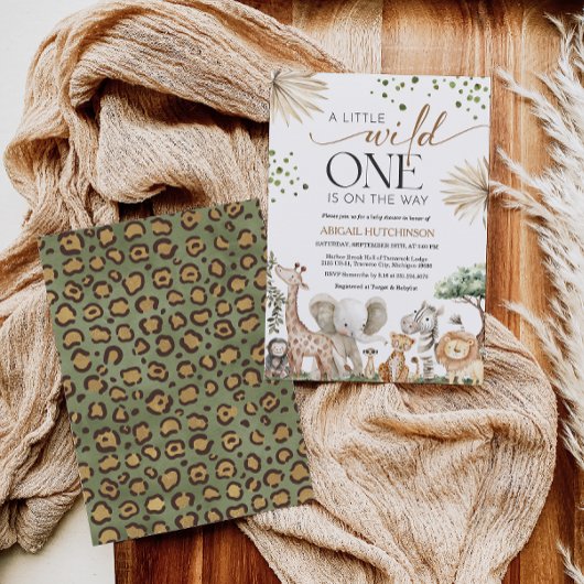 Safari Animals Gender Neutral Baby Shower 招待状