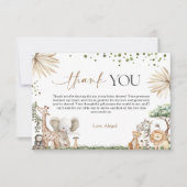Safari Animals Gender Neutral Baby Shower Thank Yo サンキューカード (正面)