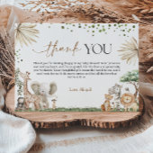 Safari Animals Gender Neutral Baby Shower Thank Yo サンキューカード