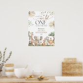 Safari Animals Gender Neutral Baby Shower Welcome  ポスター (キッチン)