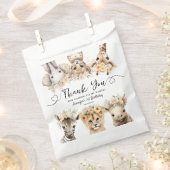 Safari Animals Girl 1st Birthday Thanks You Favy フェイバーバッグ (クリップ留めされた状態)