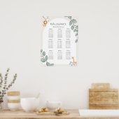 Safari Animals Greek Seating Chart Poster ポスター (キッチン)