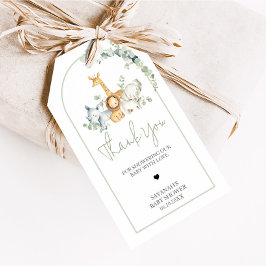 Safari Animals Greenery Baby Shower Favor Tags ギフトタグ
