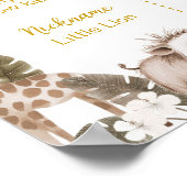 Safari Animals Jungle 1st Birthday Milestone Sign ポスター (角)