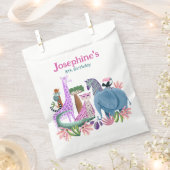 Safari animals jungle birthday girl custom フェイバーバッグ (クリップ留めされた状態)