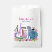 Safari animals jungle birthday girl custom フェイバーバッグ (正面)